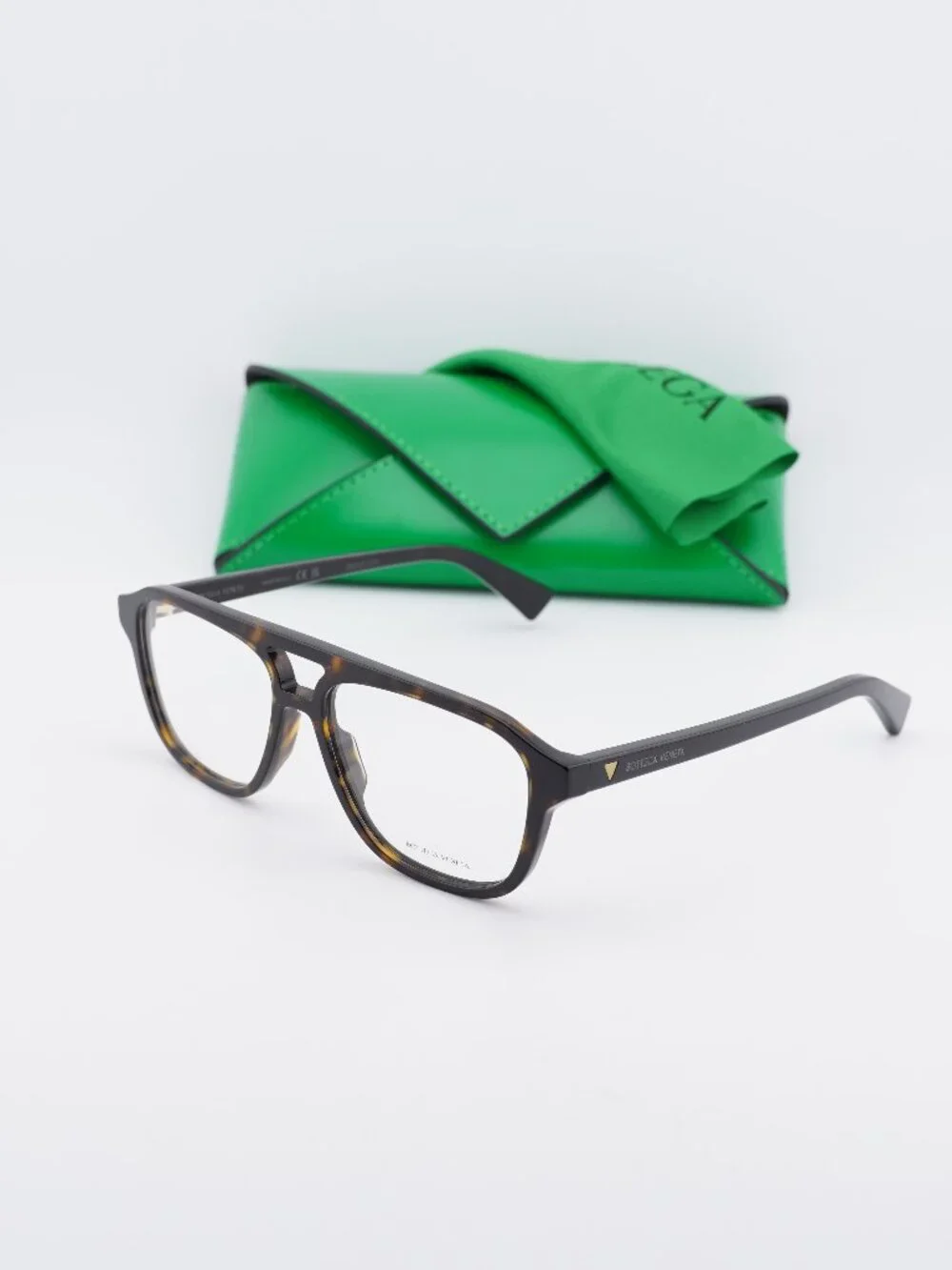 Bottega Veneta BV1294O 002 Aviator Eyeglasses – Dark Havana 56mm